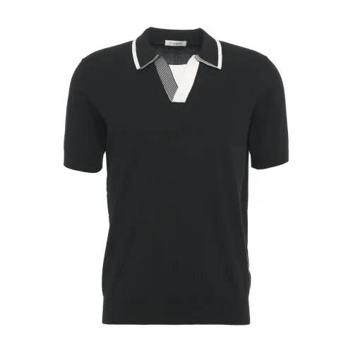 Paolo Pecora , Black T-Shirt & Polo for Men ,Black male, Sizes: