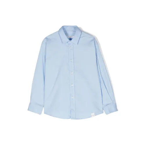 Paolo Pecora , Clear Blue Cotton Shirt with Logo Patch ,Blue male, Sizes: