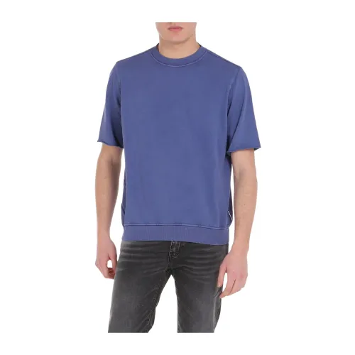 Paolo Pecora , Half sleeve t-shirt ,Blue male, Sizes: