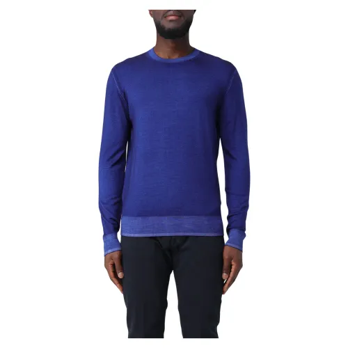 Paolo Pecora , Knitwear Sweaters ,Blue male, Sizes: