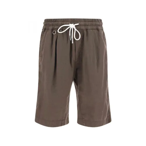 Paolo Pecora , Linen Shorts ,Brown male, Sizes: