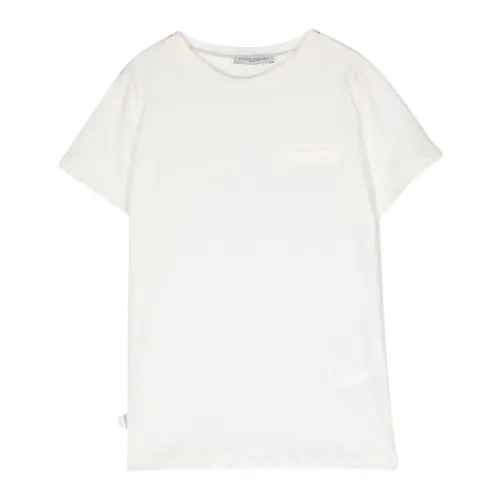 Paolo Pecora , White Kids T-shirt with Pocket ,White male, Sizes: