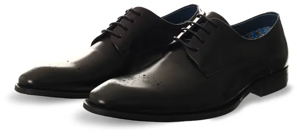 Paolo Vandini Black Eton Leather Lace Up Shoes