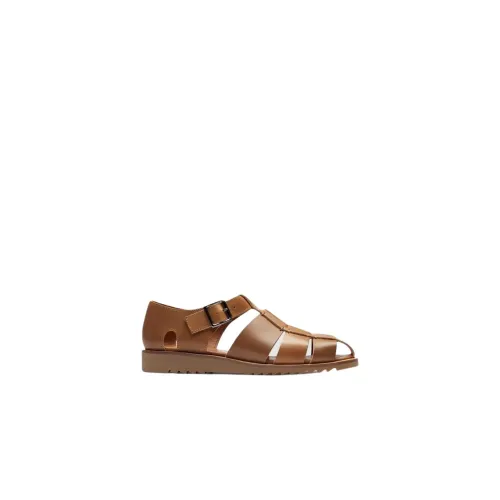 Paraboot , Flat Sandals with Wide Straps ,Brown male, Sizes: