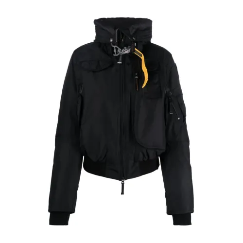 Parajumpers , Black Hooded Down Bomber Jackets ,Black female, Sizes: