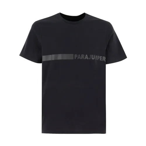 Parajumpers , Cotton Crewneck T-shirt with Print ,Black male, Sizes: