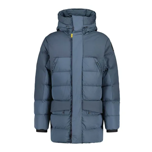 Parajumpers , Mixed Material Parka with Down Feather Filling ,Blue male, Sizes: