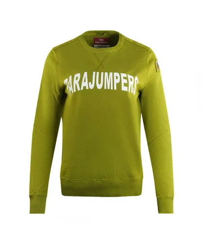 Parajumpers Womens Bianca Large Brand Logo Green Jumper