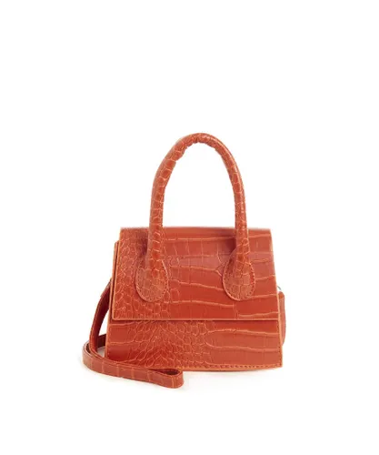 Parigi Womens Orange Cross Body Bag Faux Leather - One Size