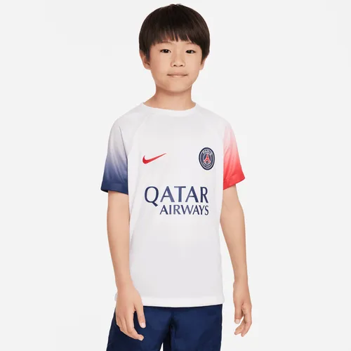 Paris Saint-Germain Academy Pro Away Older Kids' Nike Dri-FIT Pre-Match Football Top - White - Polyester