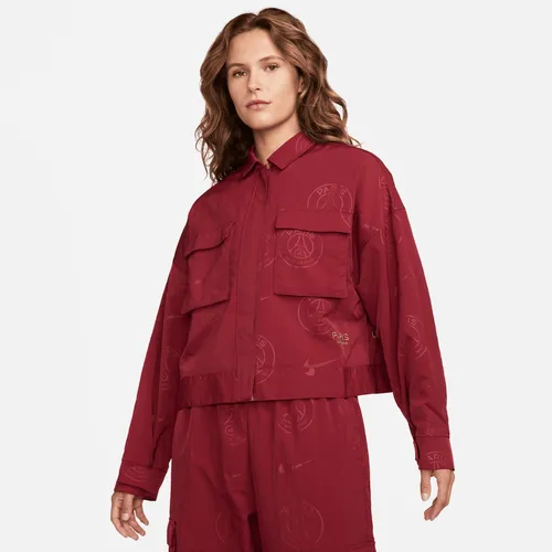 Paris Saint-Germain Essential Women's Nike Woven Graphic Jacket - Red