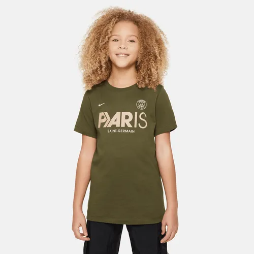 Paris Saint-Germain Mercurial Older Kids' Nike Football T-Shirt - Green - Cotton