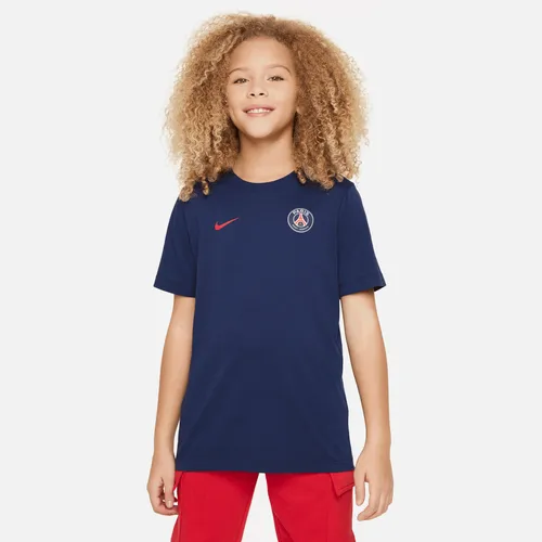 Paris Saint-Germain Older Kids' Nike Football T-shirt - Blue - Cotton