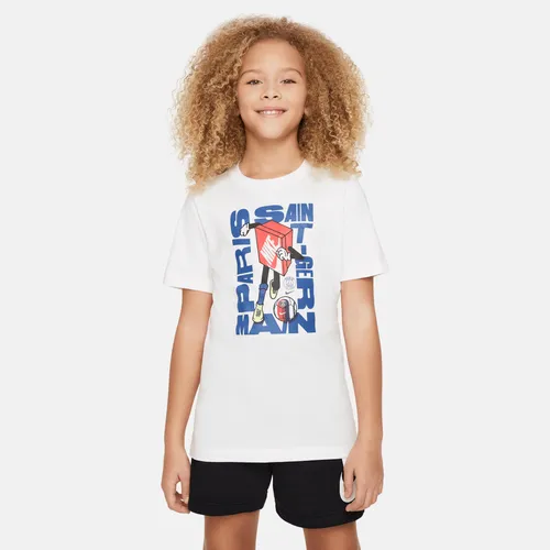 Paris Saint-Germain Older Kids' Nike Football T-shirt - White - Cotton