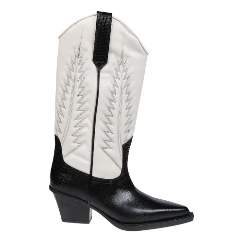 Paris Texas , Black/Bone Rosario Boots ,Black female, Sizes: