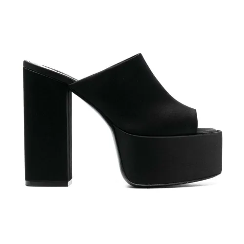 Paris Texas , Black Heeled Mules with Sleek Design ,Black female, Sizes: