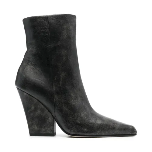 Paris Texas , Black Leather Ankle Boot ,Black female, Sizes: