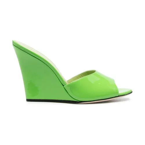Paris Texas , Green Paris Texas Wedge Sandals ,Green female, Sizes: