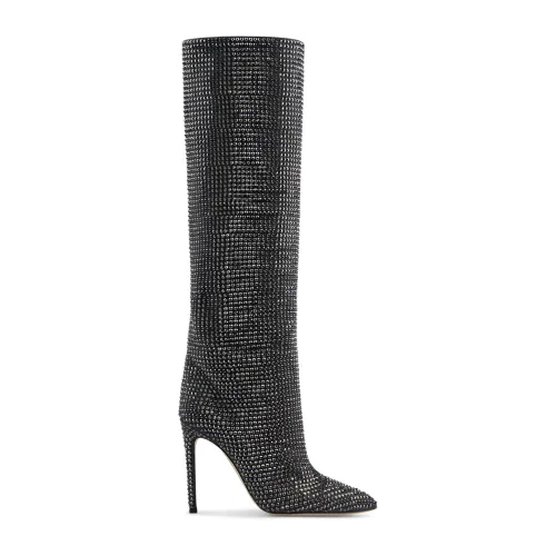 Paris Texas , Grey Crystal Velvet Knee-High Boots ,Gray female, Sizes: