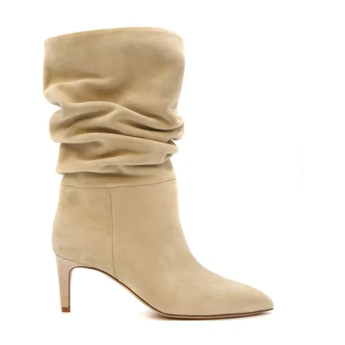 Paris Texas , Leather Heeled Boots for Fashion-Forward Women ,Beige female, Sizes: