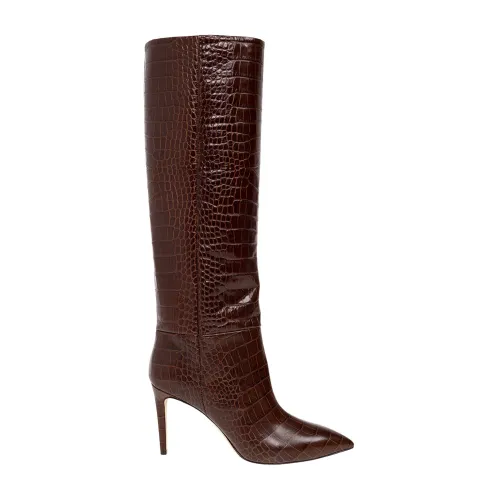 Paris Texas , Leather heeled knee-high boots ,Brown female, Sizes: