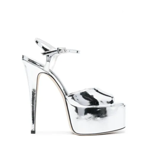 Paris Texas , Metallic Platform Sandals ,Gray female, Sizes: