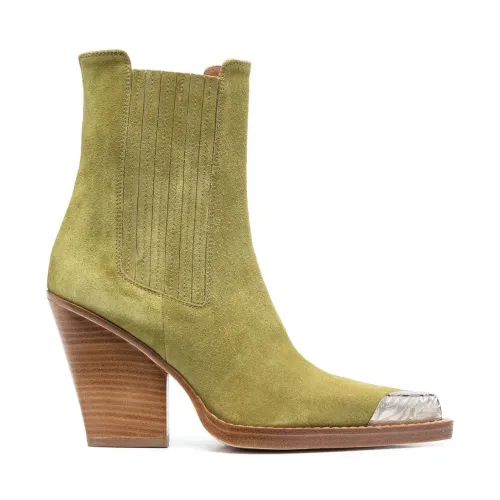 Paris Texas , Mustard Suede Cowboy Boots ,Green female, Sizes: