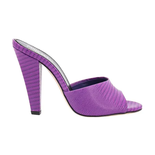 Paris Texas , Purple Leather Heeled Mules Ss23 ,Purple female, Sizes: