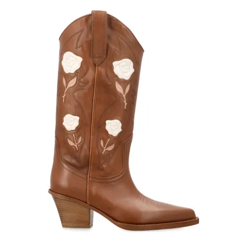 Paris Texas , Rosalia Leather Knee-High Boots ,Brown female, Sizes: