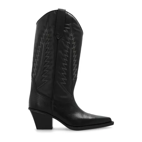 Paris Texas , ‘Rosario’ leather cowboy boots ,Black female, Sizes: