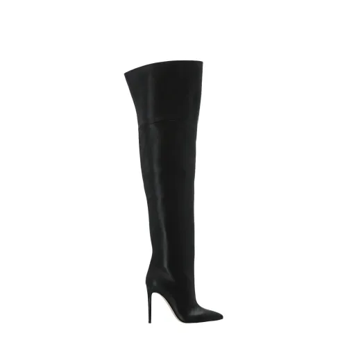Paris Texas , Sleek Black Leather Over-the-Knee Boots ,Black female, Sizes: