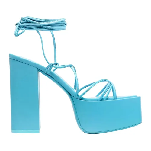 Paris Texas , Turquoise Leather High Heel Sandals ,Blue female, Sizes: