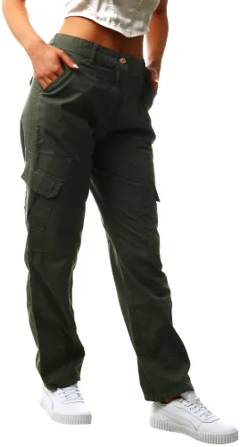 Parisian Rosin Multi Pocket Wide Leg Cargo Trousers