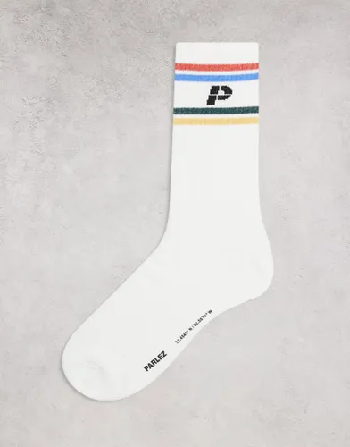 Parlez cotton logo socks in white