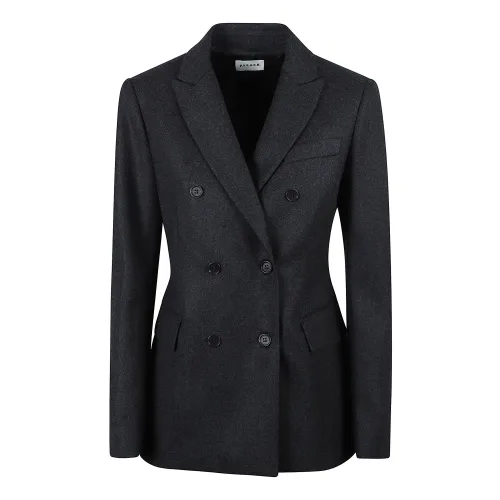 P.a.r.o.s.h. , Anthracite Double-Breasted Blazer ,Black female, Sizes: