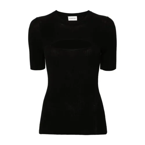 P.a.r.o.s.h. , Cotton Blend Crew Neck Sweater ,Black female, Sizes: