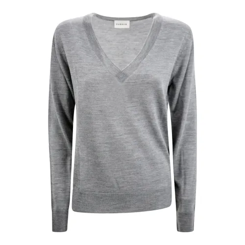P.a.r.o.s.h. , Grey Wool-Silk-Cashmere Blend Sweater ,Gray female, Sizes: