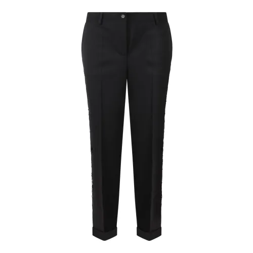 P.a.r.o.s.h. , Sequin Embroidered Wool Trousers ,Black female, Sizes: