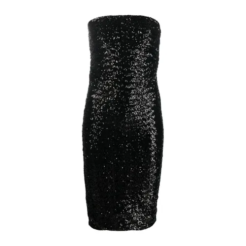 P.a.r.o.s.h. , Sequins Off-Shoulder Dress ,Black female, Sizes: