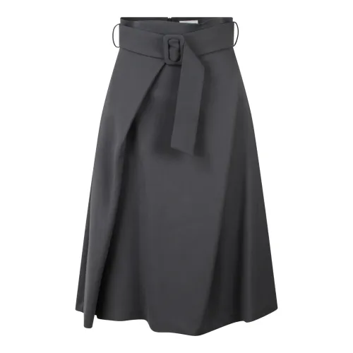 P.a.r.o.s.h. , Stretch Viscose Midi Skirt ,Gray female, Sizes: