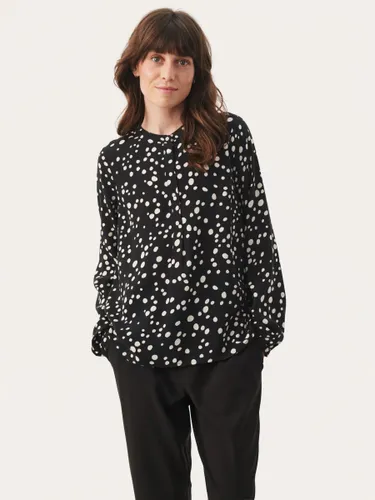 Part Two Anvi Dot Print Shirt, Black/White - Black/White - Female