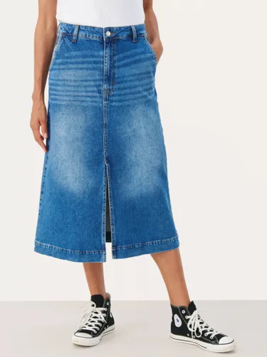 Part Two Calia Plain Denim Midi Skirt, Medium Blue - Medium Blue - Female