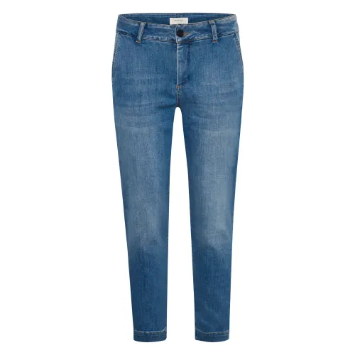Part Two , Casual Cropped Jeans ,Blue female, Sizes: