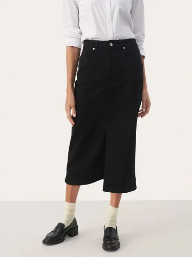 Part Two Dilin Classic Fit Midi Skirt - Black Denim - Female