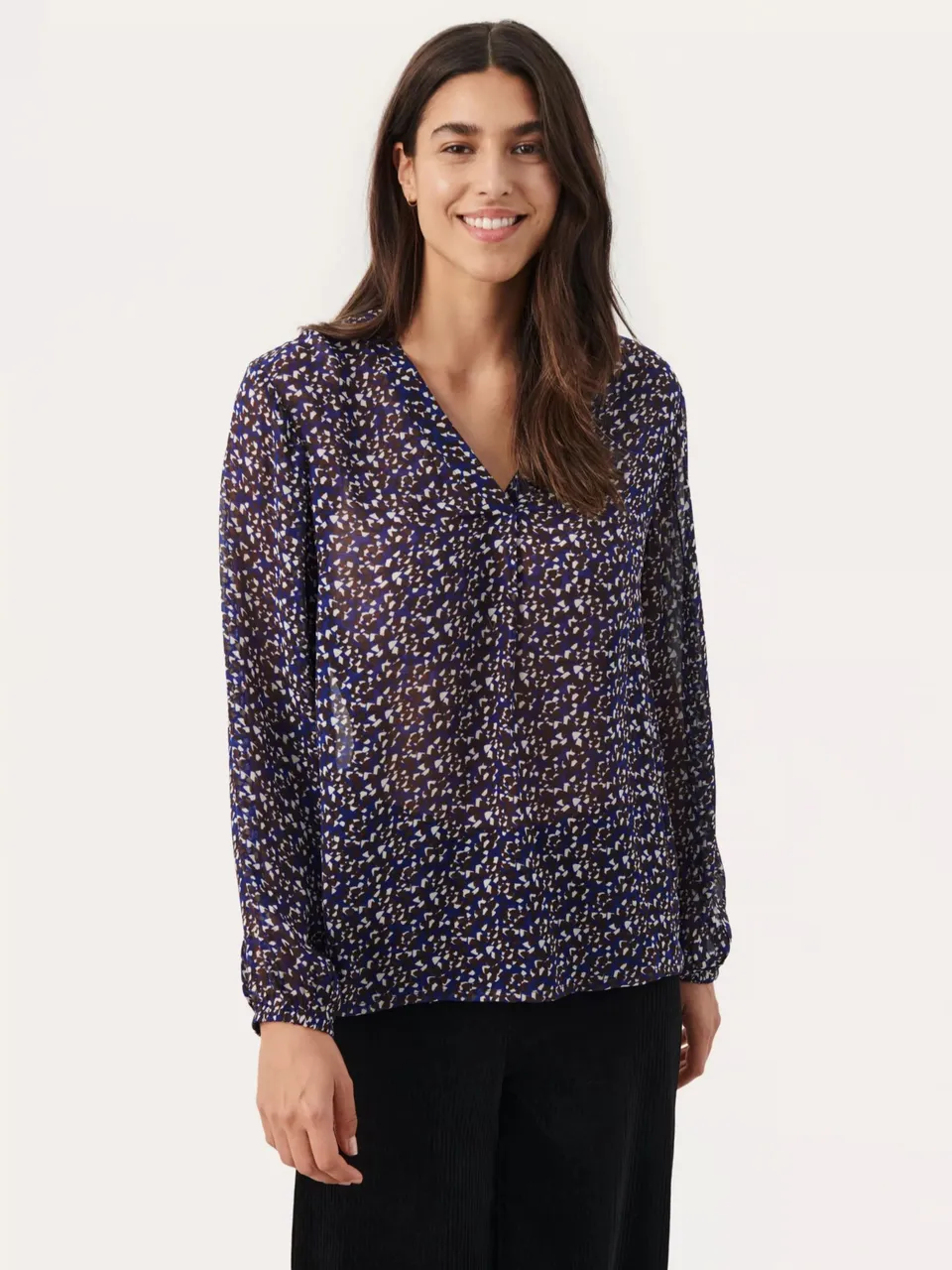 Part Two Ditte Ditsy Print Blouse - Midnight Sail - Female