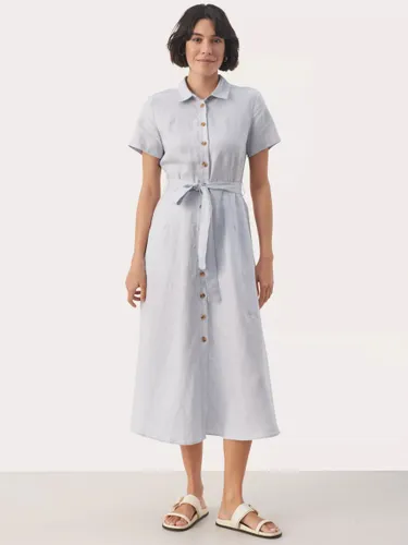 Part Two Eflin Linen Shirt Midi Dress, Gray Dawn - Gray Dawn - Female