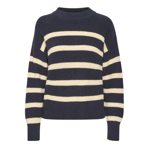 Part Two , Elegant Striped Cotton Pullover ,Blue female, Sizes: