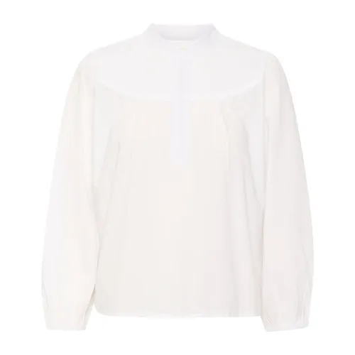 Part Two , Feminine Blouse with Flounce Detail ,White female, Sizes: