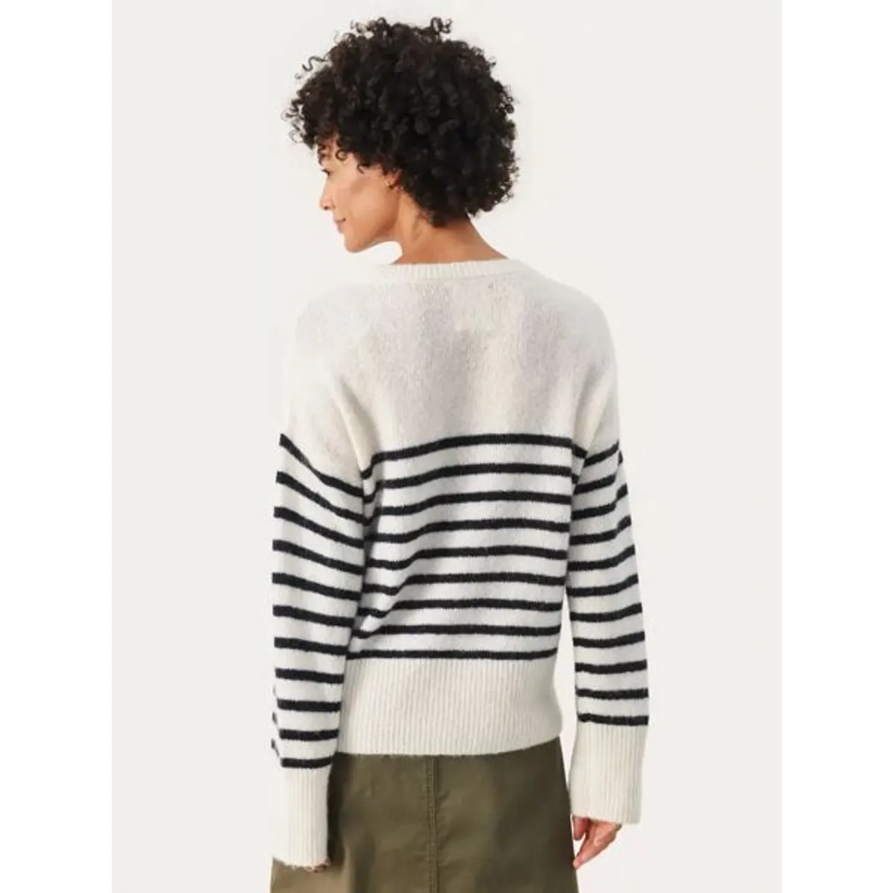 Part Two Finnley Stripe Wool Blend Jumper - Whitecap Grey - Female
