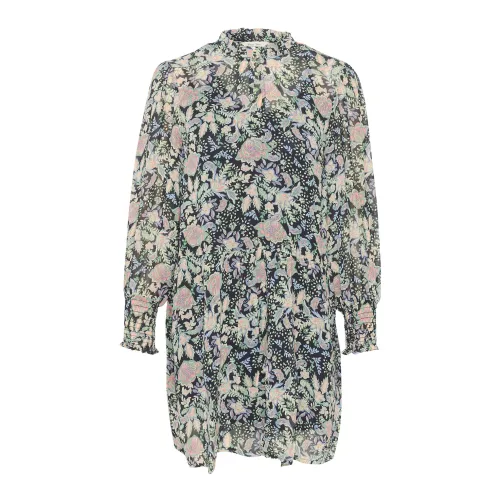 Part Two , Floral Print Dress with Puff Sleeves ,Multicolor female, Sizes: